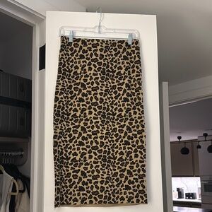 Zara Brown and Black Knee-Length Pencil Skirt